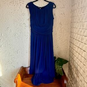 AA Studio AA Royal Blue Formal Dress Womens Size 14 Sleeveless Ruched Waist